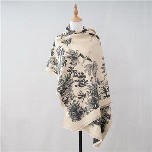 Women's Scarf 25x75 Inch Beige Grey